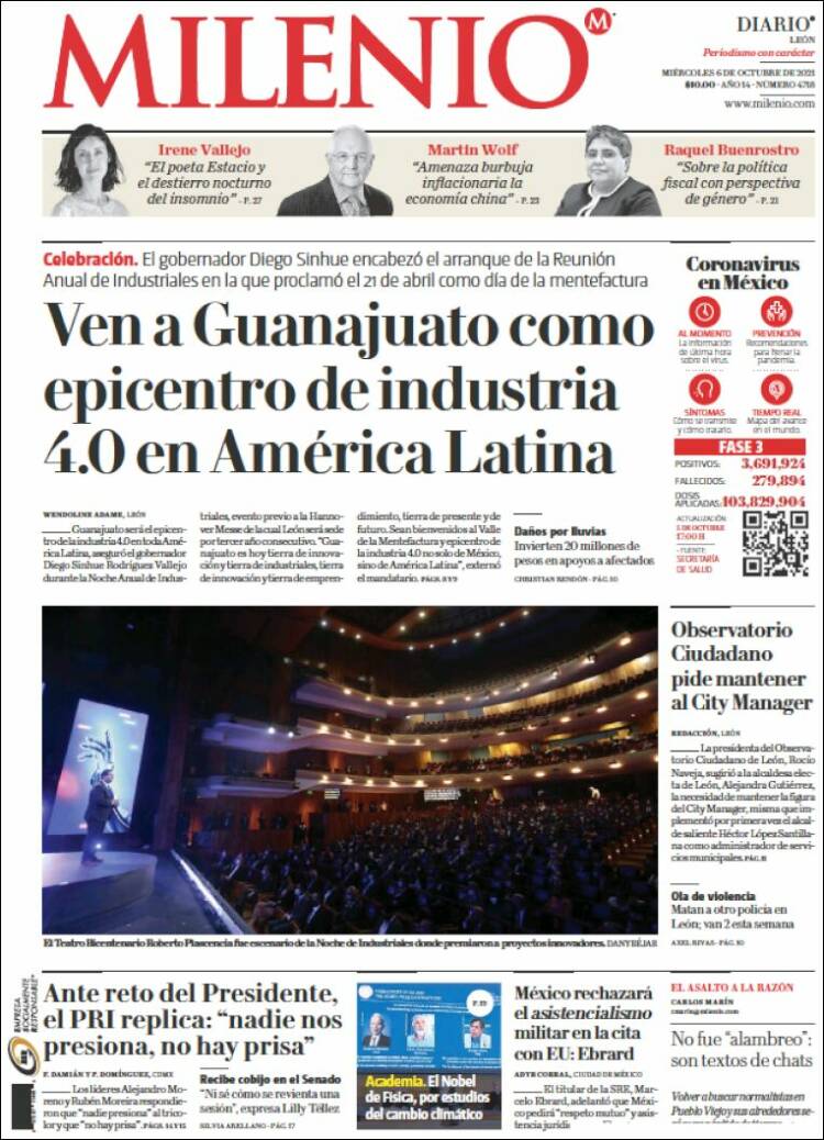 Portada de Milenio de León (M&eacute;xico)