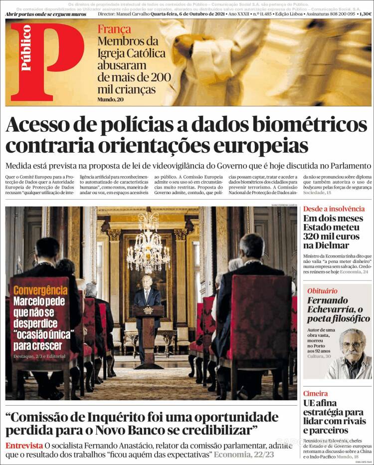 Portada de Público (Portugal)
