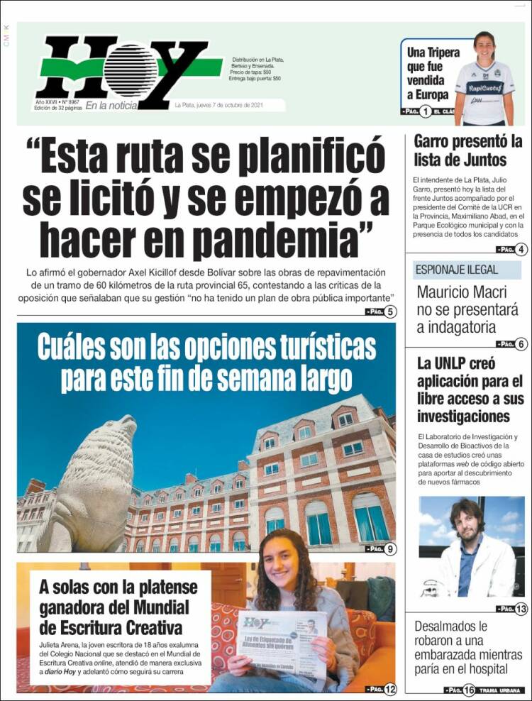 Portada de Diario Hoy (Argentina)