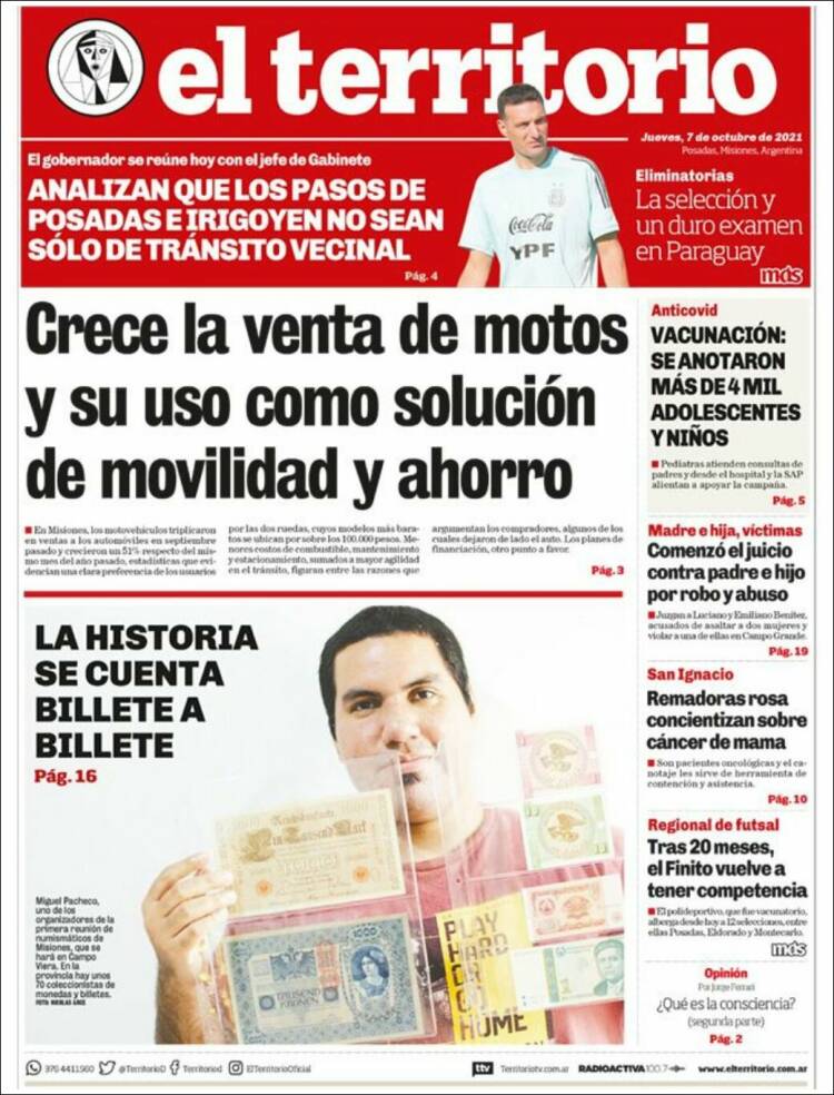 Portada de El Territorio (Argentina)