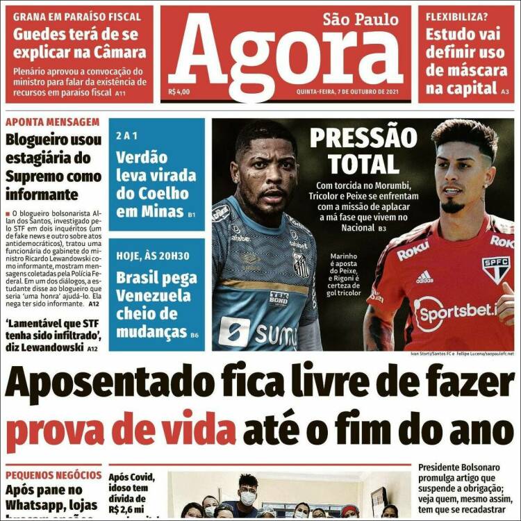Portada de Jornal Agora (Brasil)