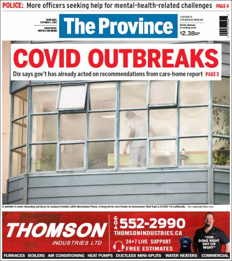 Portada de The Province (Canadá)