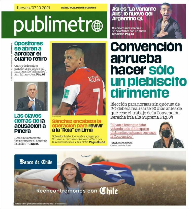 Portada de Publimetro (Chile)