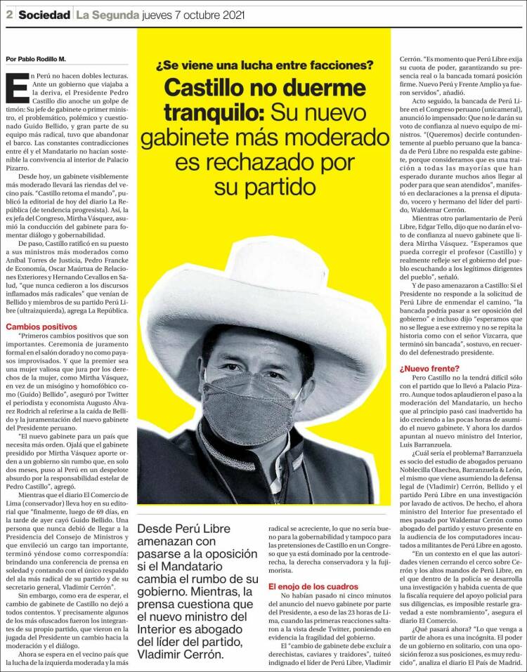 Portada de La Segunda (Chile)