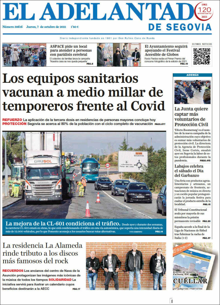 Portada de El Adelantado de Segovia (Espa&ntilde;a)