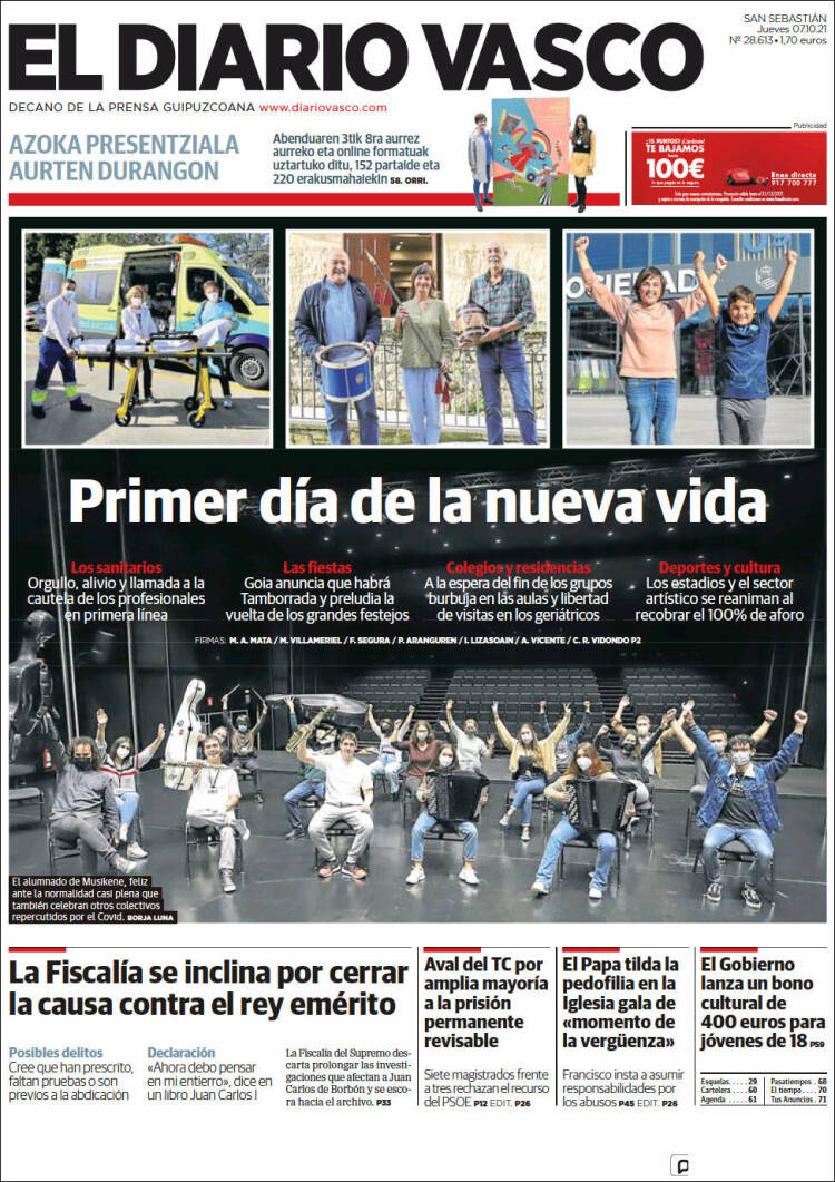 Portada de Diario Vasco (Espa&ntilde;a)