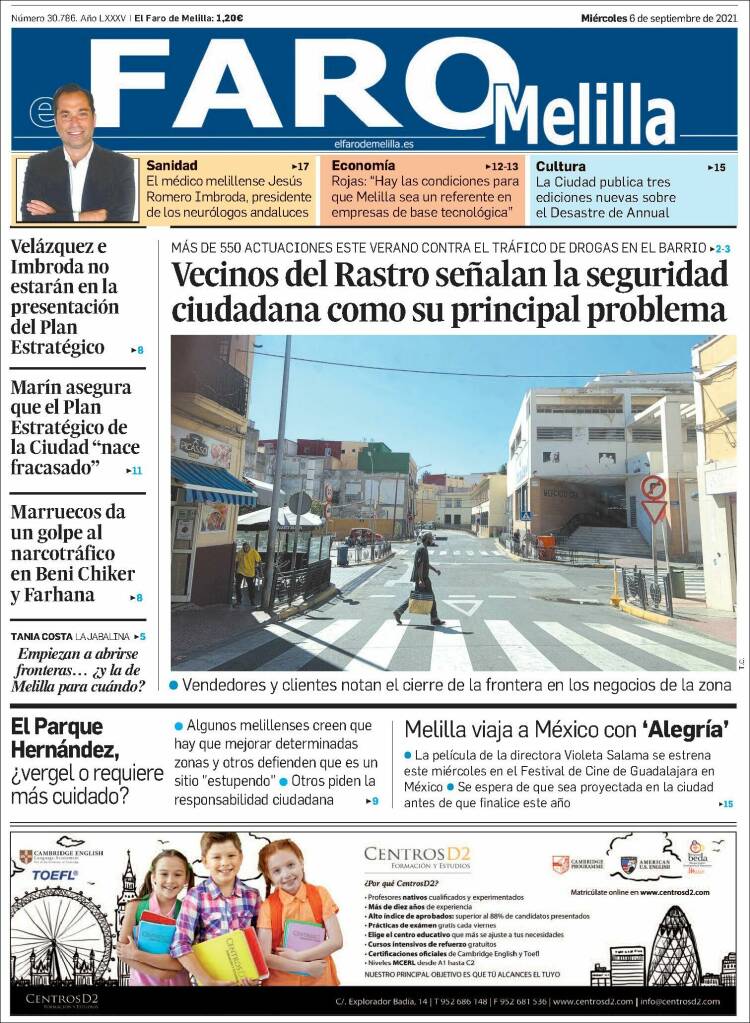 Portada de El Faro de Melilla (Espa&ntilde;a)