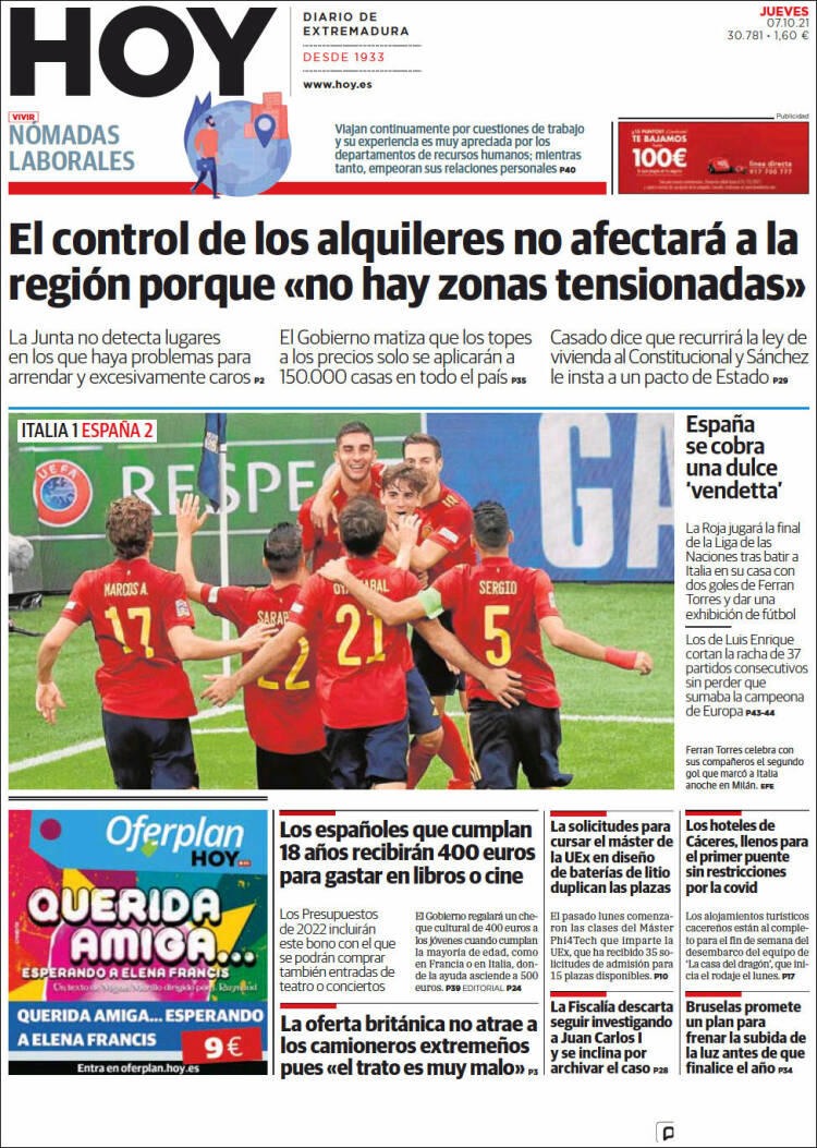 Portada de Hoy - Badajoz (Espa&ntilde;a)