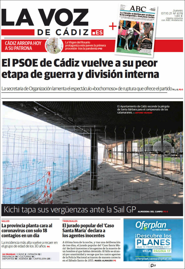 Portada de La Voz de Cádiz (Espa&ntilde;a)