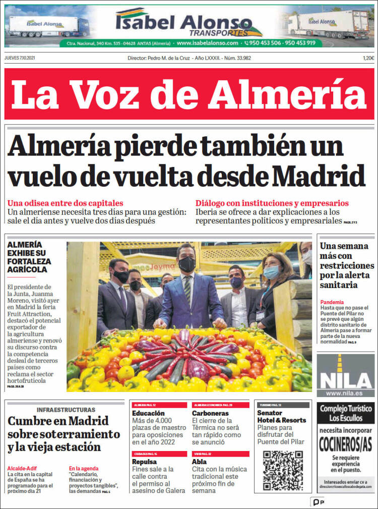 Portada de La Voz de Almería (Espa&ntilde;a)