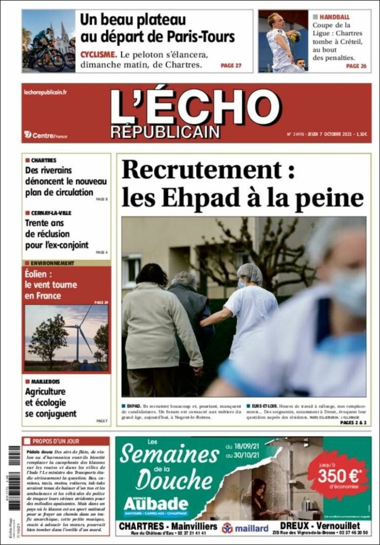 Portada de L'Echo Républicain (France)