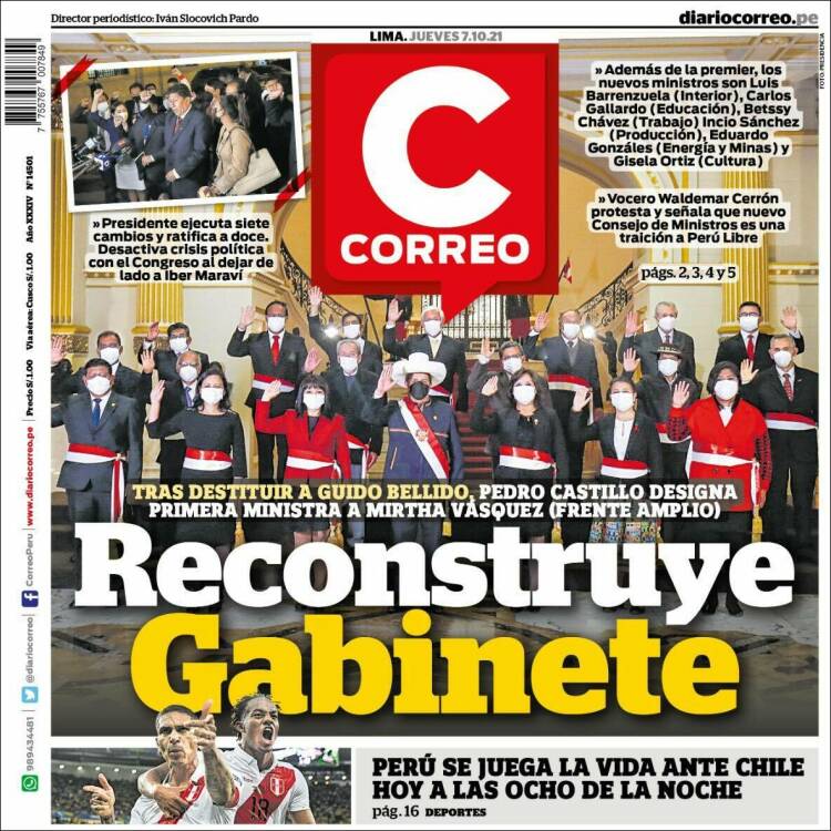 Portada de Diario Correo (Per&uacute;)