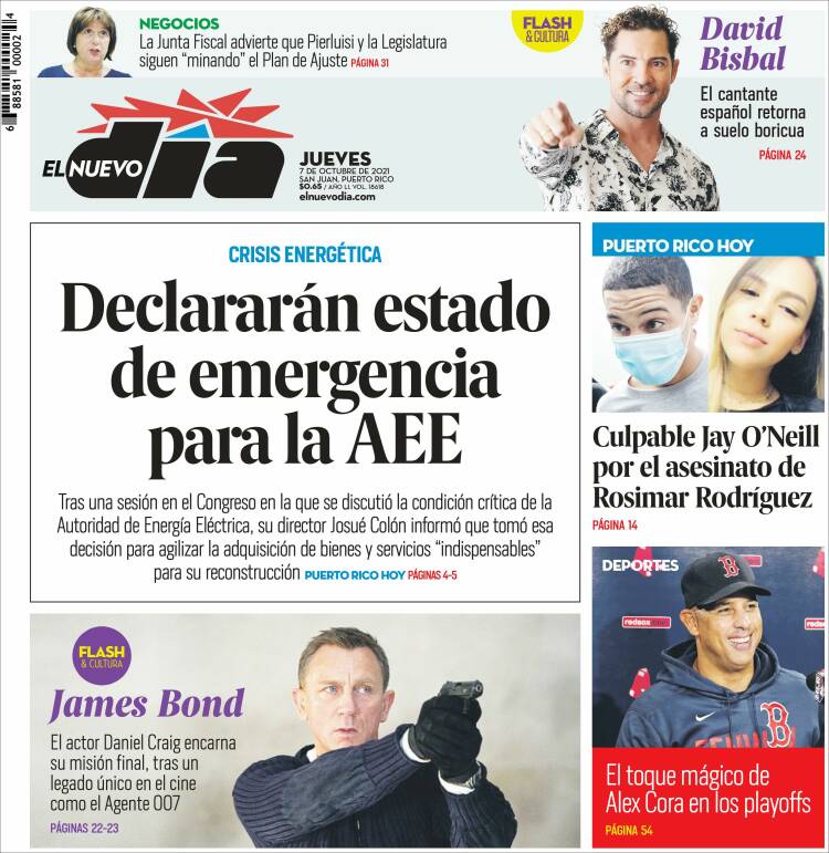 Portada de El Nuevo Día (Puerto Rico)