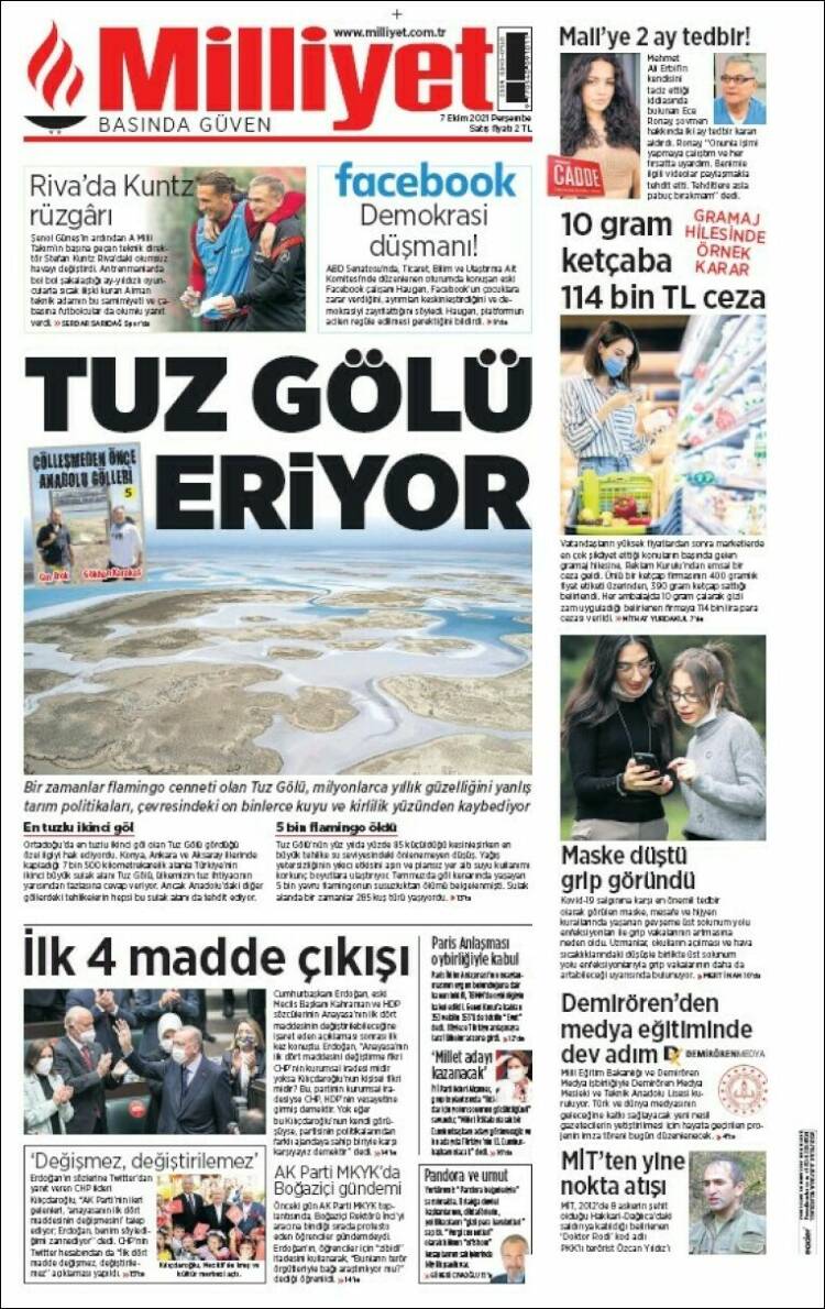 Portada de Milliyet (Turqu&iacute;a)