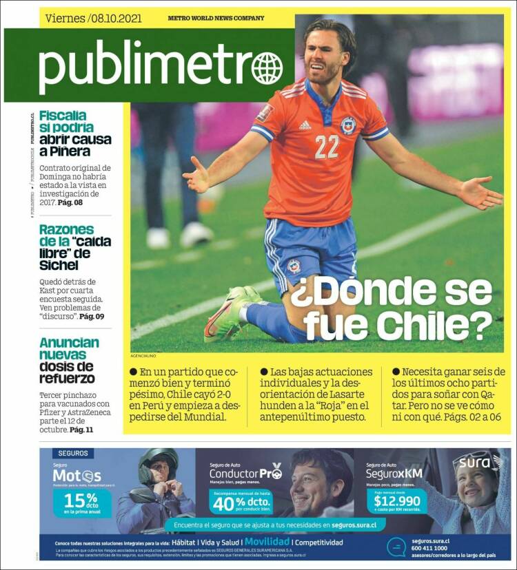 Portada de Publimetro (Chile)