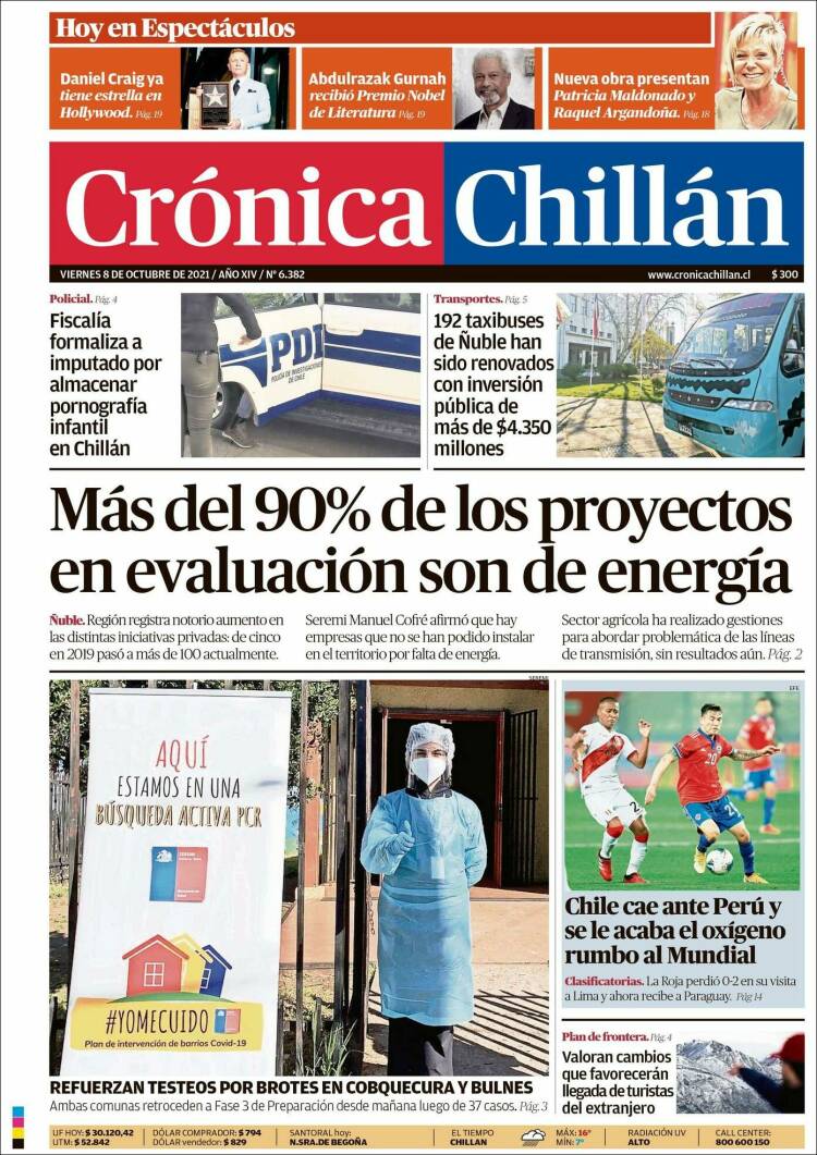 Portada de Crónica Chillán (Chile)