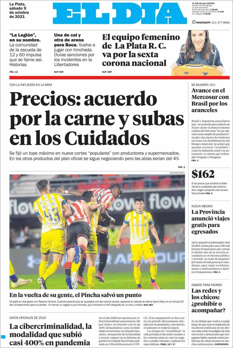 Portada de El Día de la Plata (Argentina)