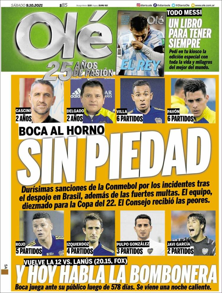 Portada de Olé (Argentina)
