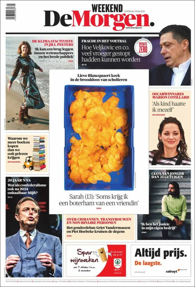 Portada de De Morgen (B&eacute;lgica)