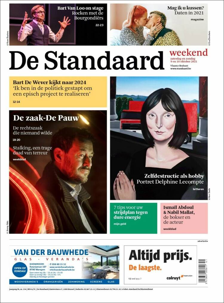Portada de De Standaard (B&eacute;lgica)