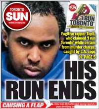 Portada de The Toronto Sun (Canadá)