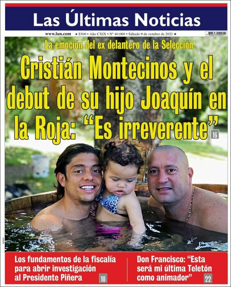 Portada de Las Últimas Noticias (Chile)