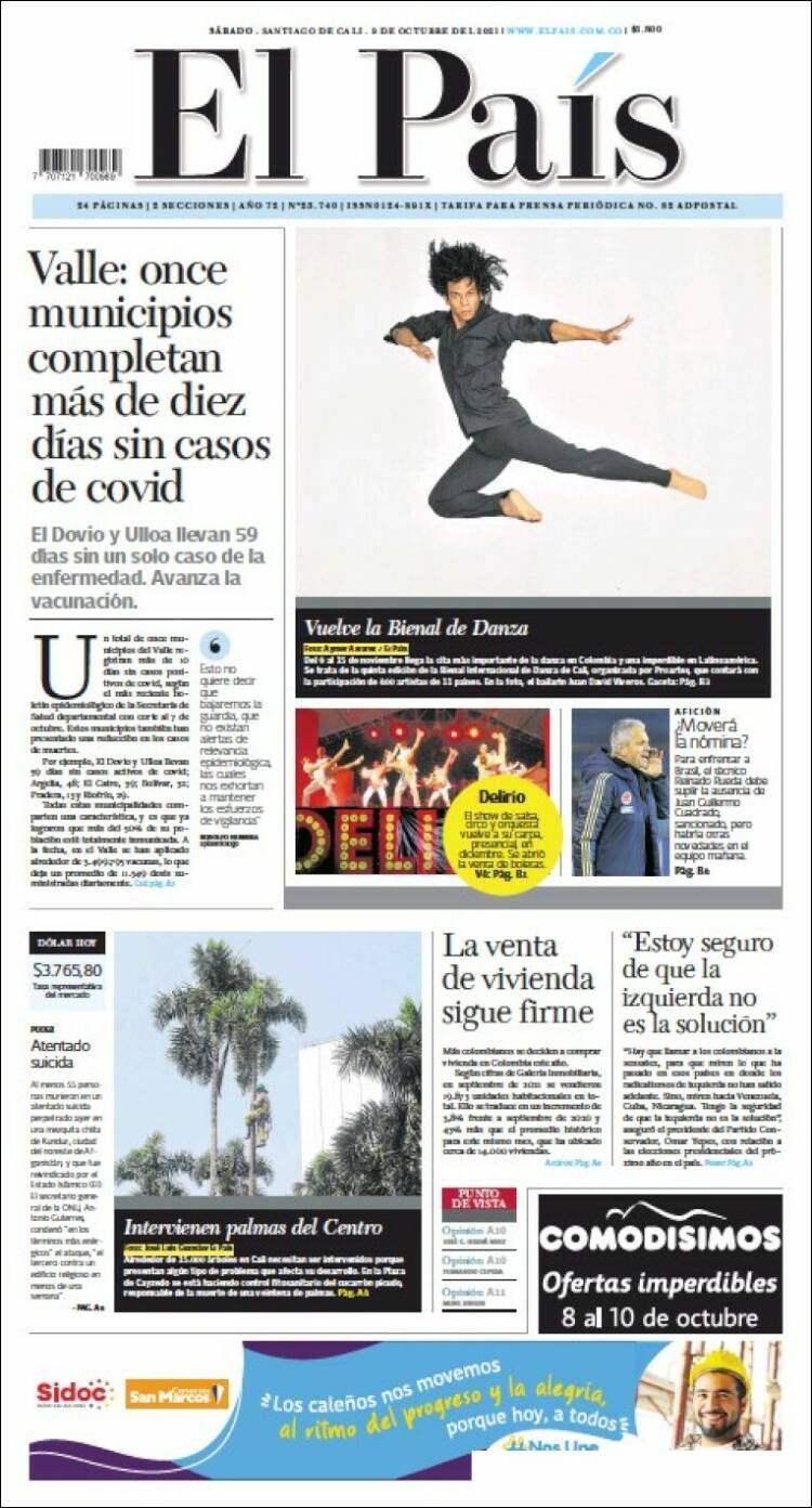 Portada de El País - Cali (Colombia)
