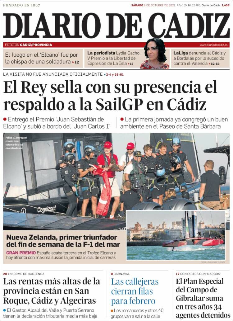 Portada de Diario de Cádiz (España)