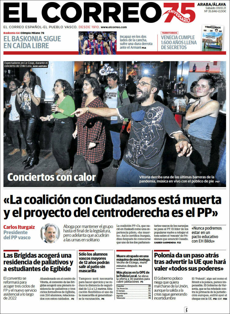 Portada de El Correo - Álava (España)