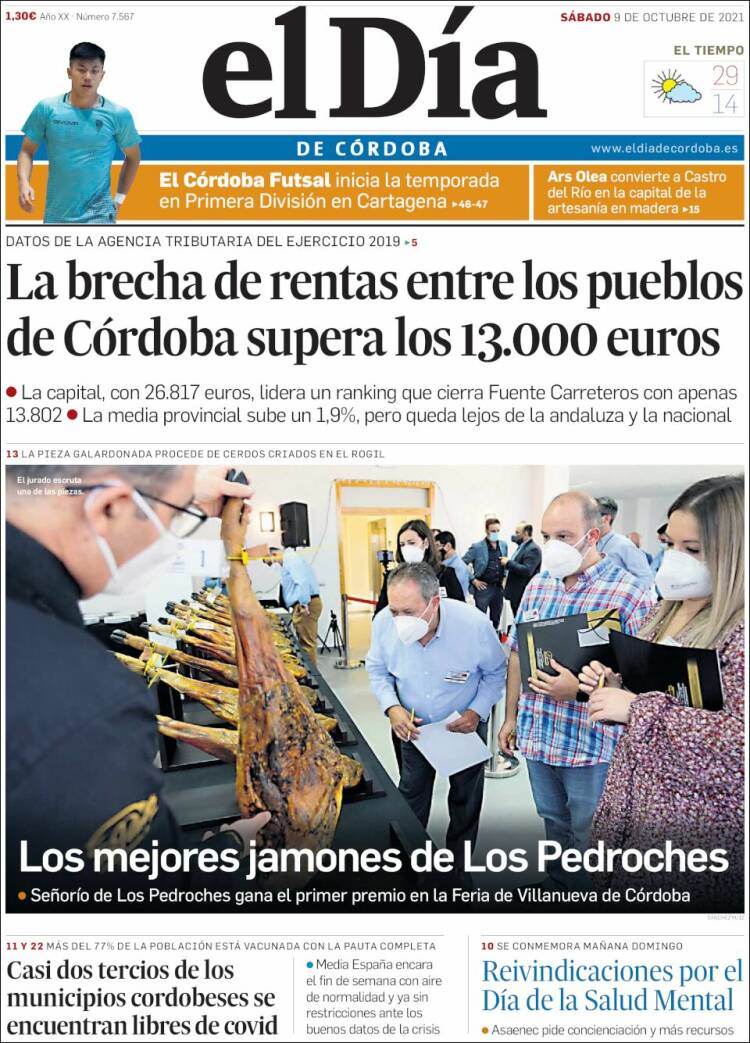 Portada de El Día de Córdoba (España)