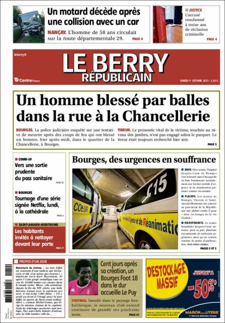 Portada de Berry Republicain (Francia)