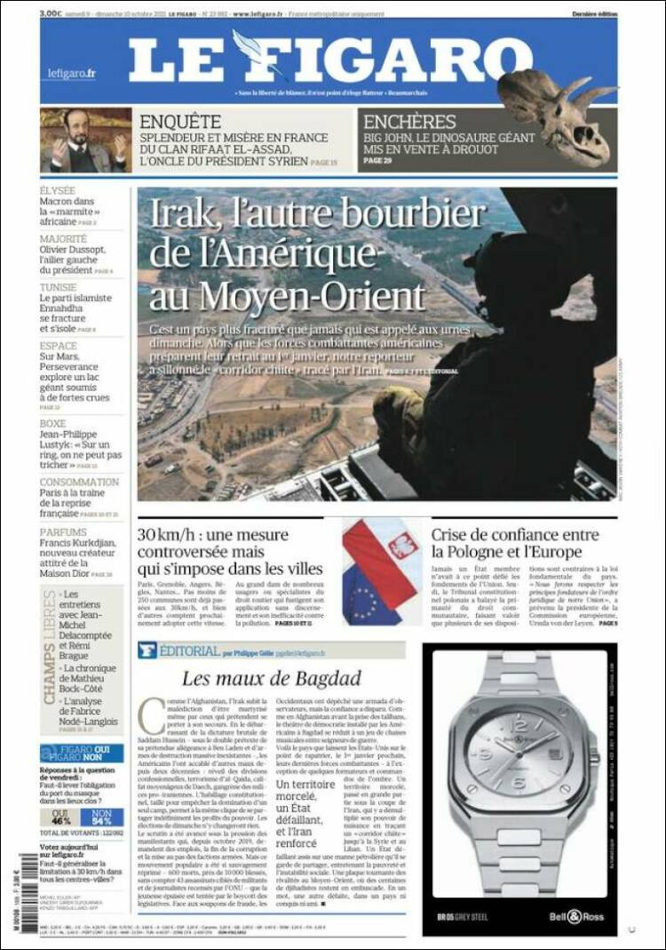 Portada de Le Figaro (Francia)