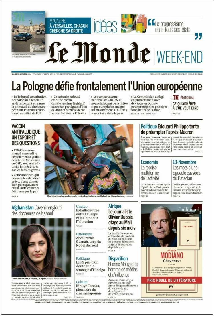 Portada de Le Monde (Francia)