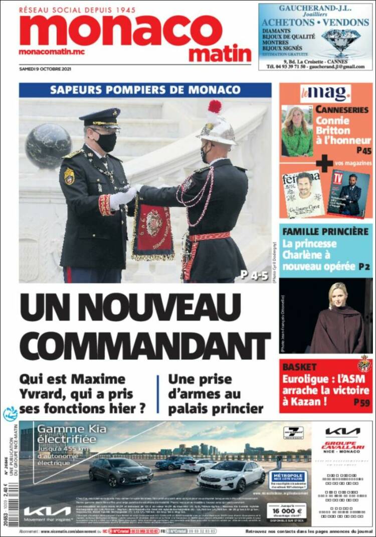 Portada de Nice-Matin (Francia)