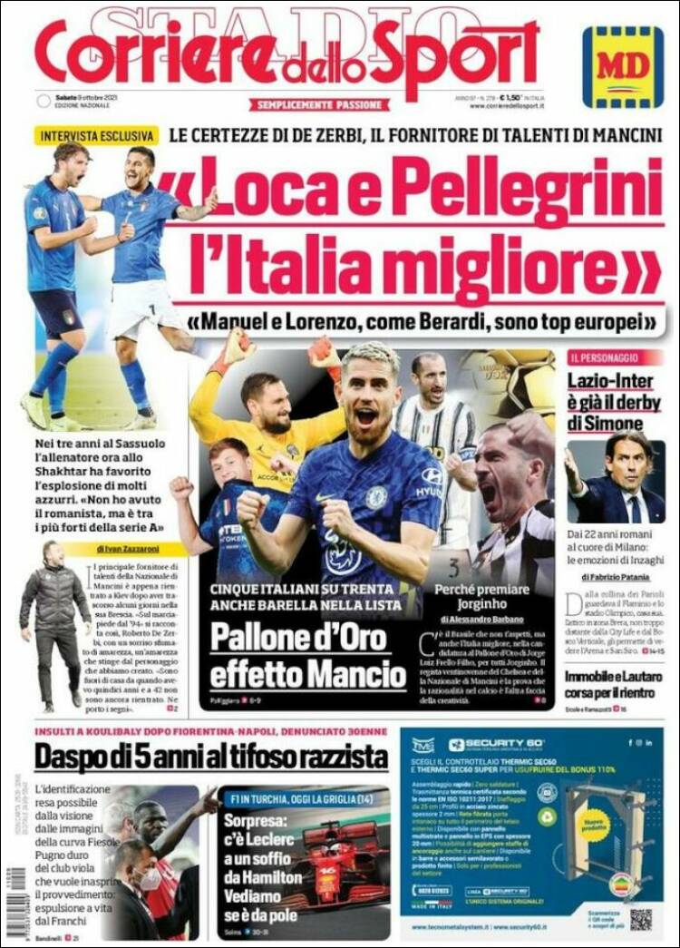 Portada de Corriere dello Sport (Italia)