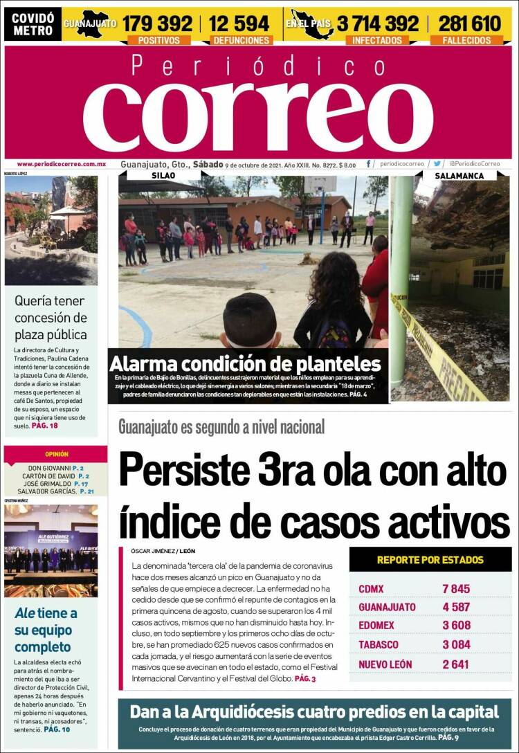 Portada de Correo - El diario del Estado de Guanajuato (M&eacute;xico)