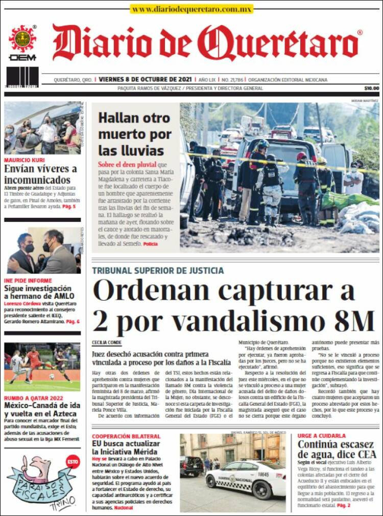 Portada de Diario de Querétaro (M&eacute;xico)
