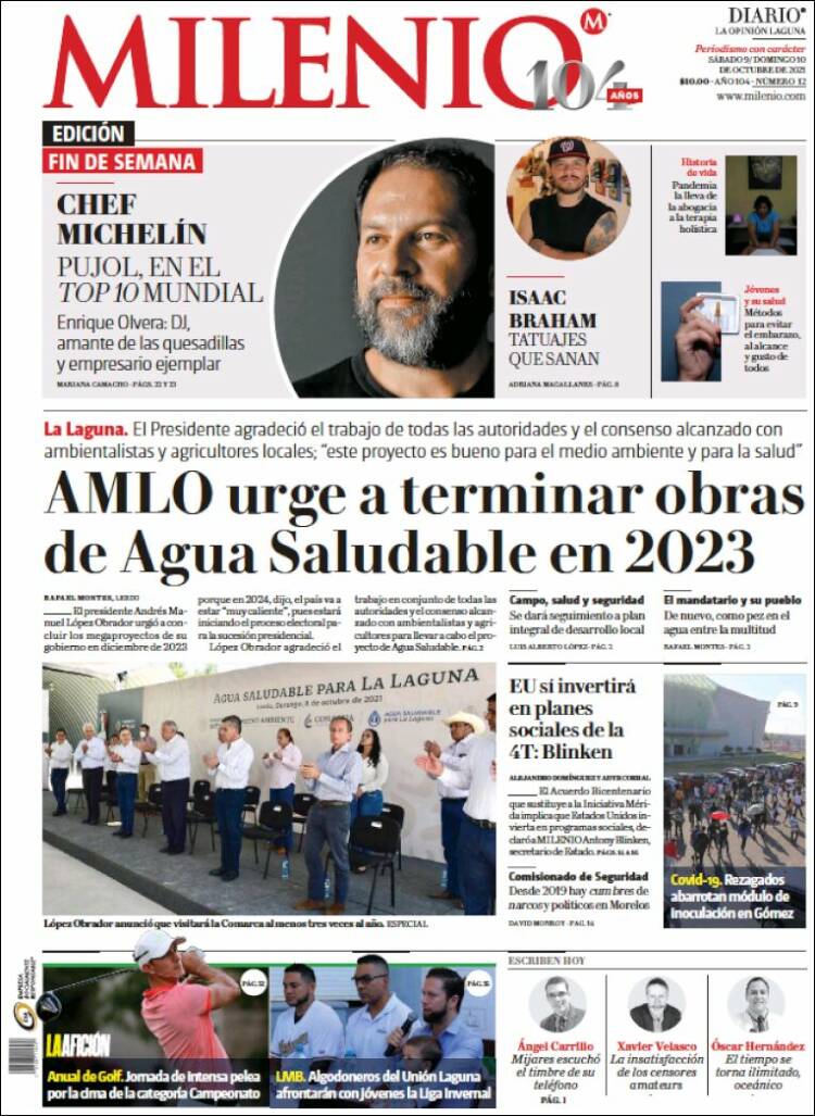 Portada de Milenio - Laguna (M&eacute;xico)