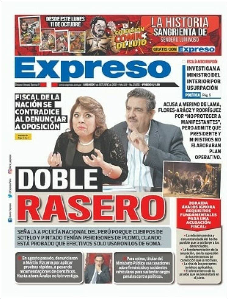 Portada de Expreso (Per&uacute;)