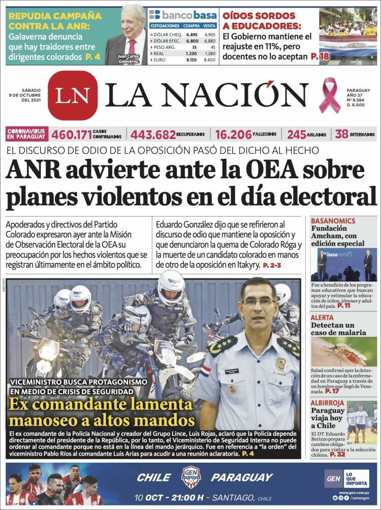 Portada de La Nación (Paraguay)