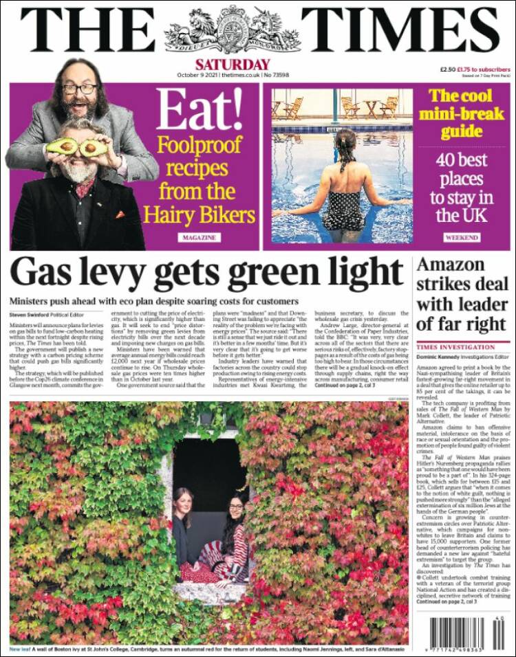 Portada de The Times (Reino Unido)