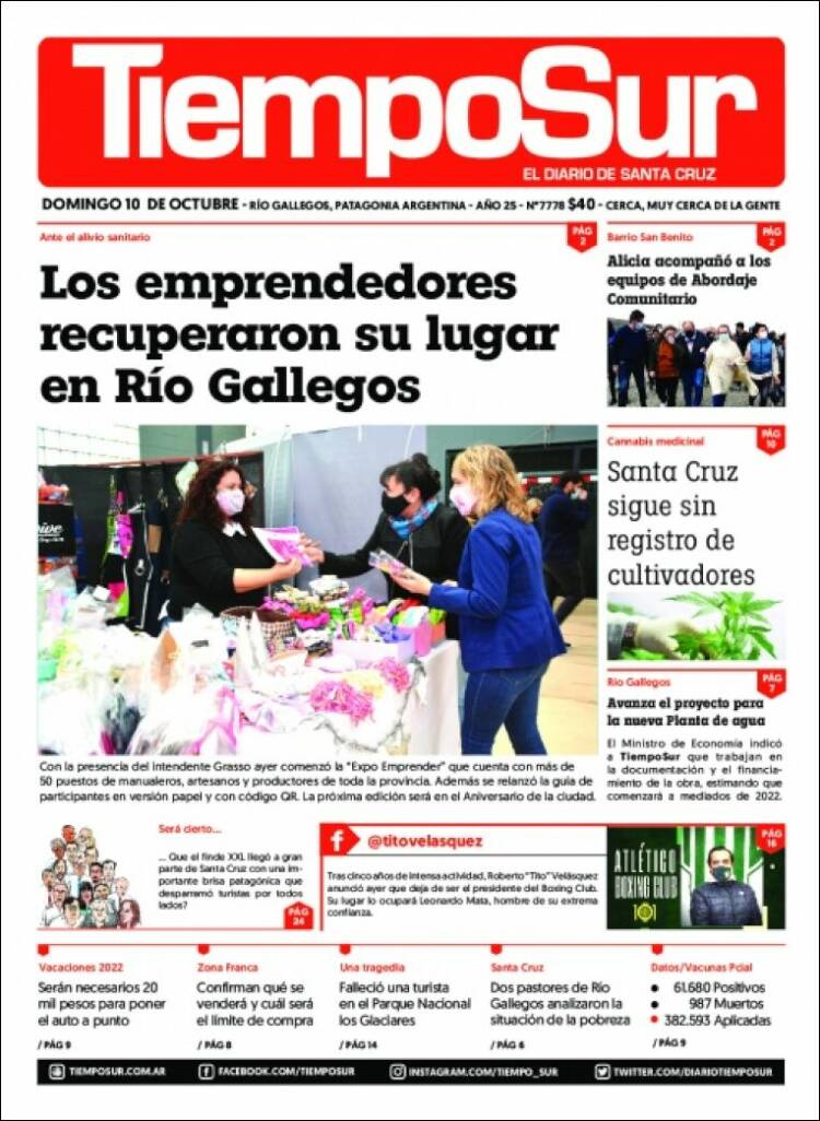 Portada de Tiempo Sur (Argentina)