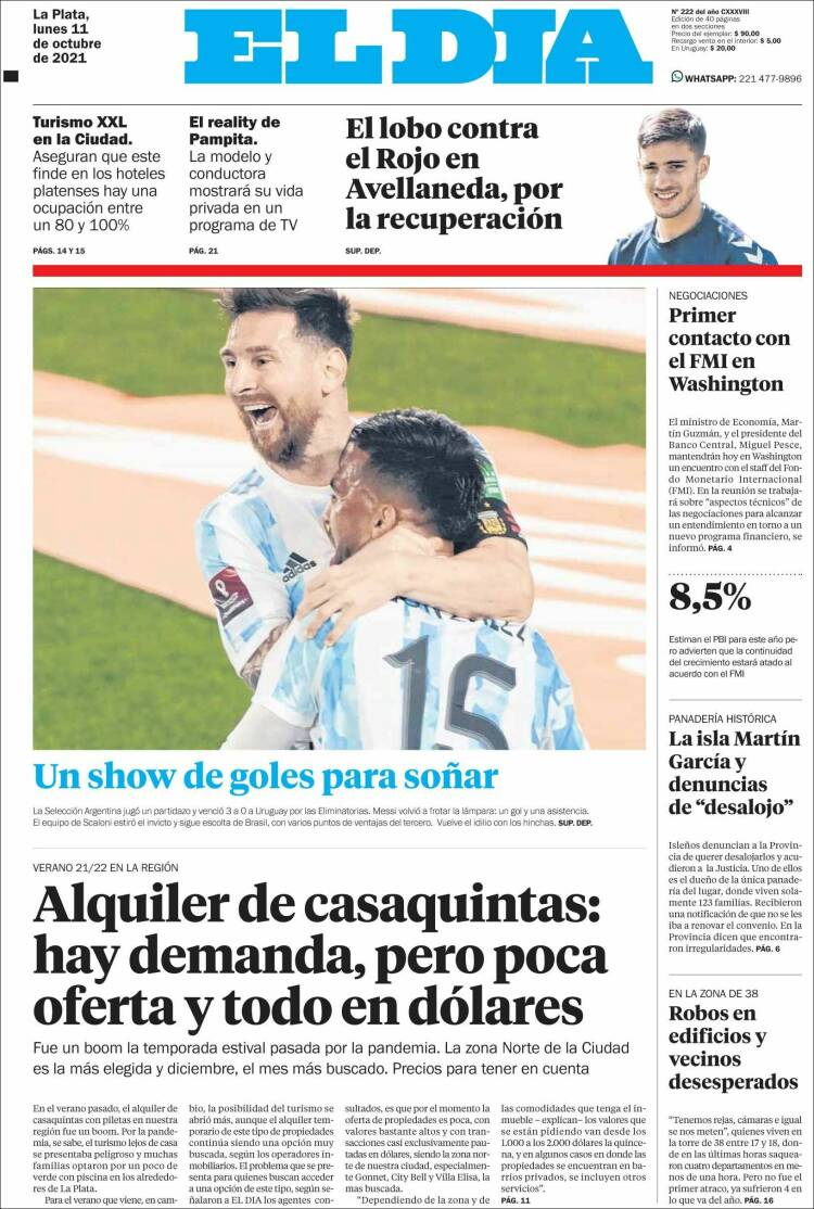 Portada de El Día de la Plata (Argentina)