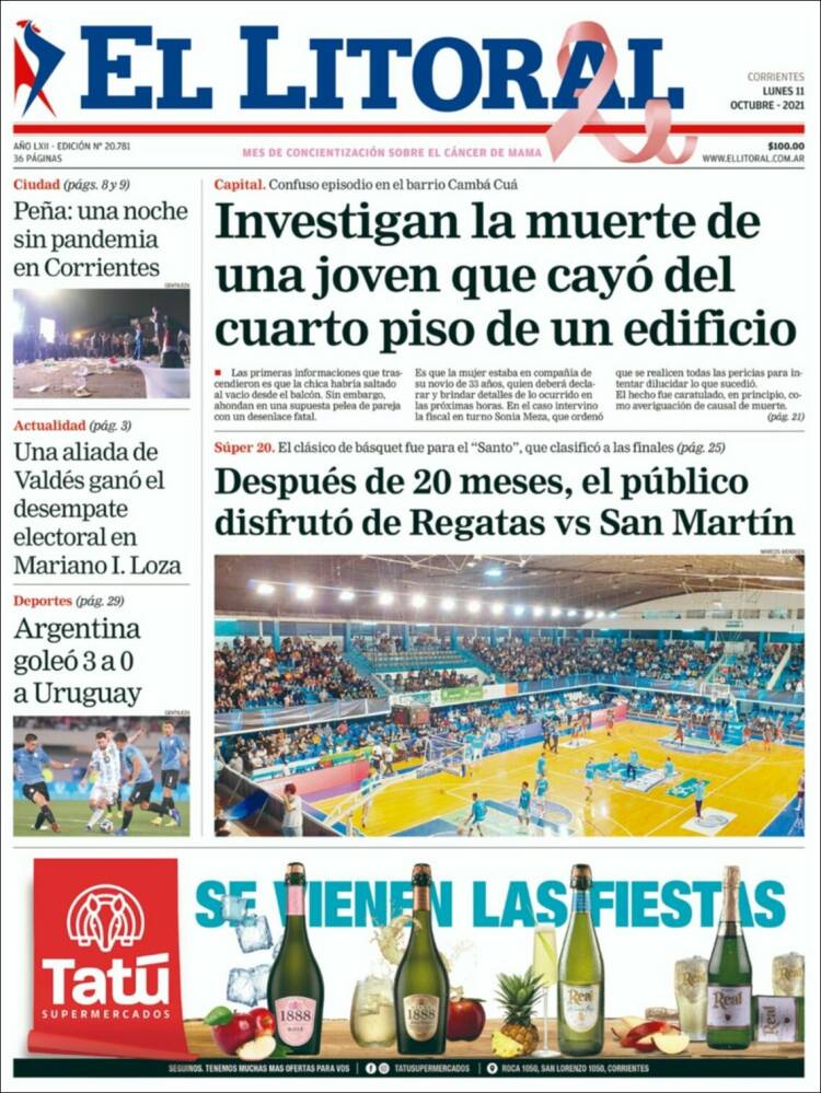 Portada de El Litoral Corrientes (Argentina)