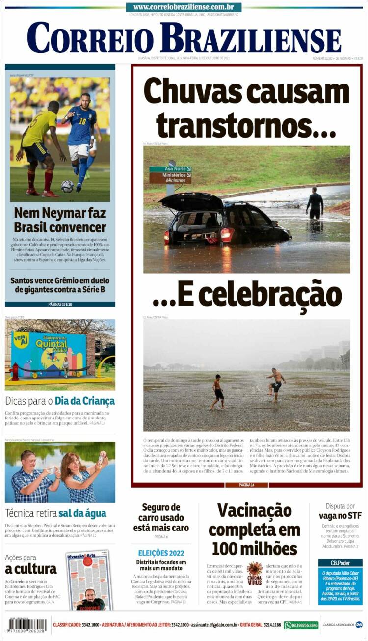 Portada de Correio Braziliense (Brasil)