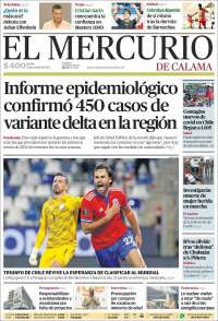 Portada de El Mercurio - Calama (Chile)