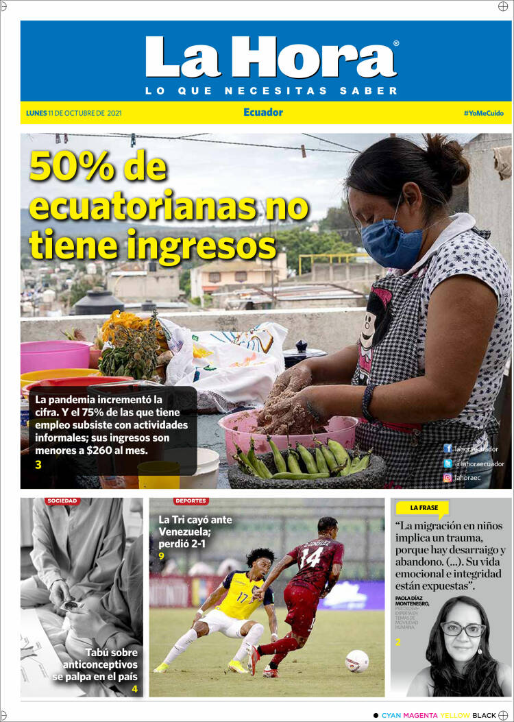 Portada de La Hora - Ecuador (Ecuador)