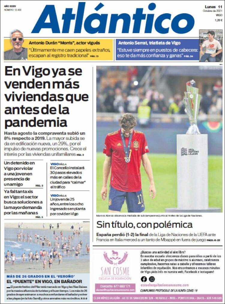 Portada de Atlántico Diario (España)