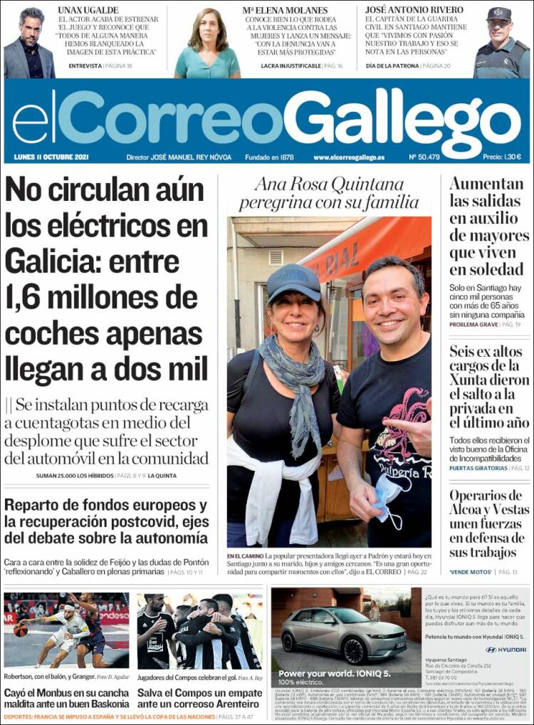 Portada de El Correo Gallego (España)