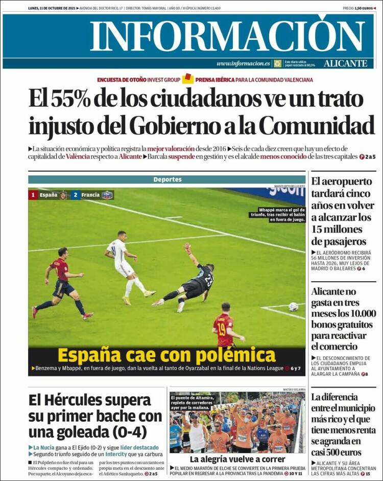 Portada de Diario Información (España)